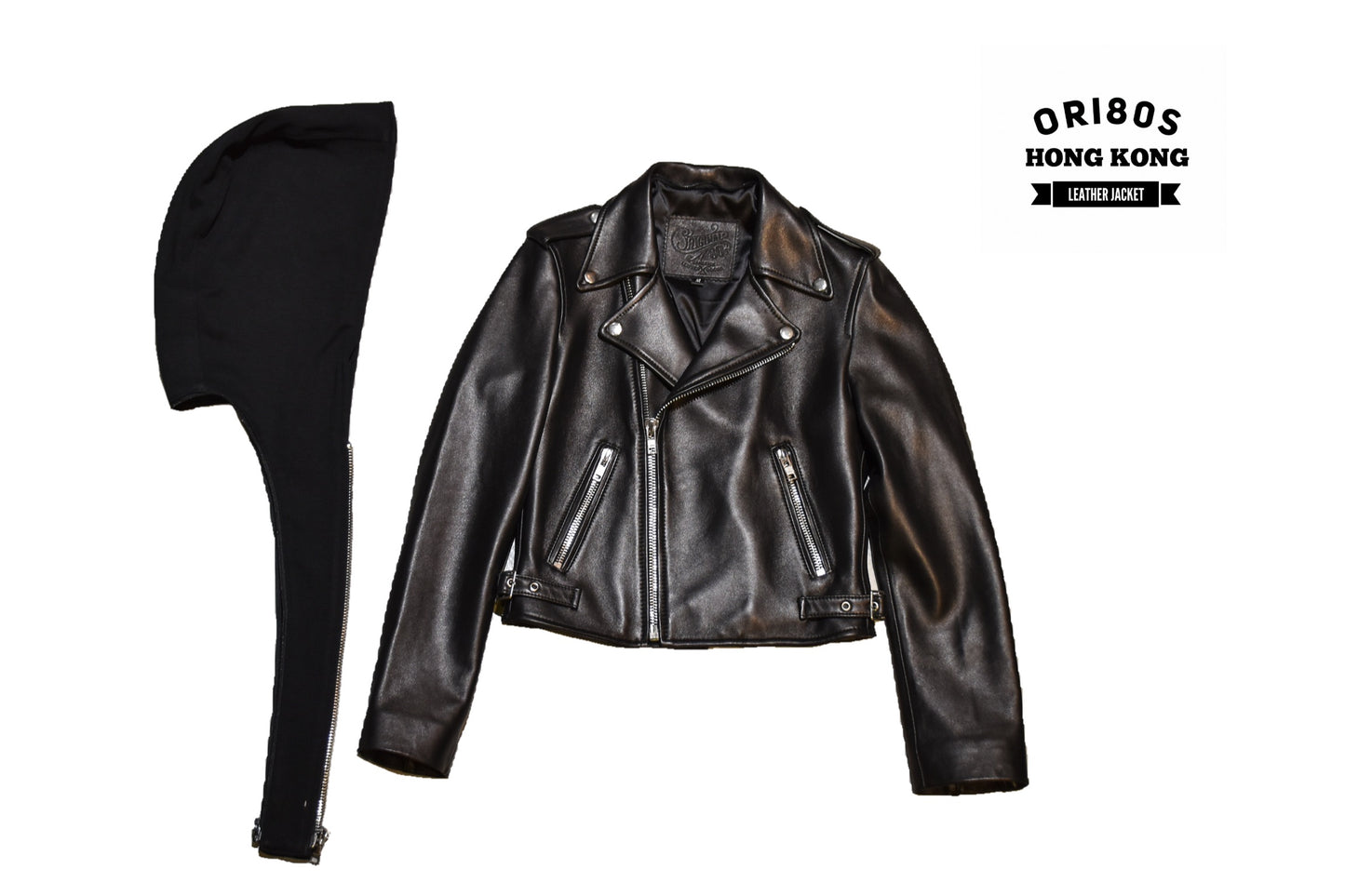 No. 95a Cropped Biker Jacket with Hoodie