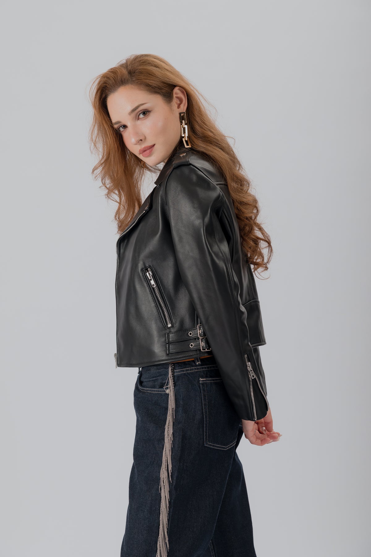 No. 95 Cropped Biker Jacket