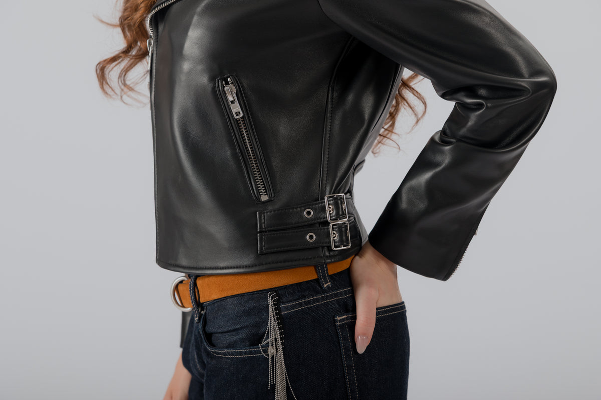 No. 95 Cropped Biker Jacket