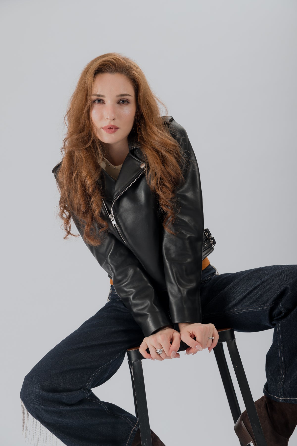 No. 95 Cropped Biker Jacket