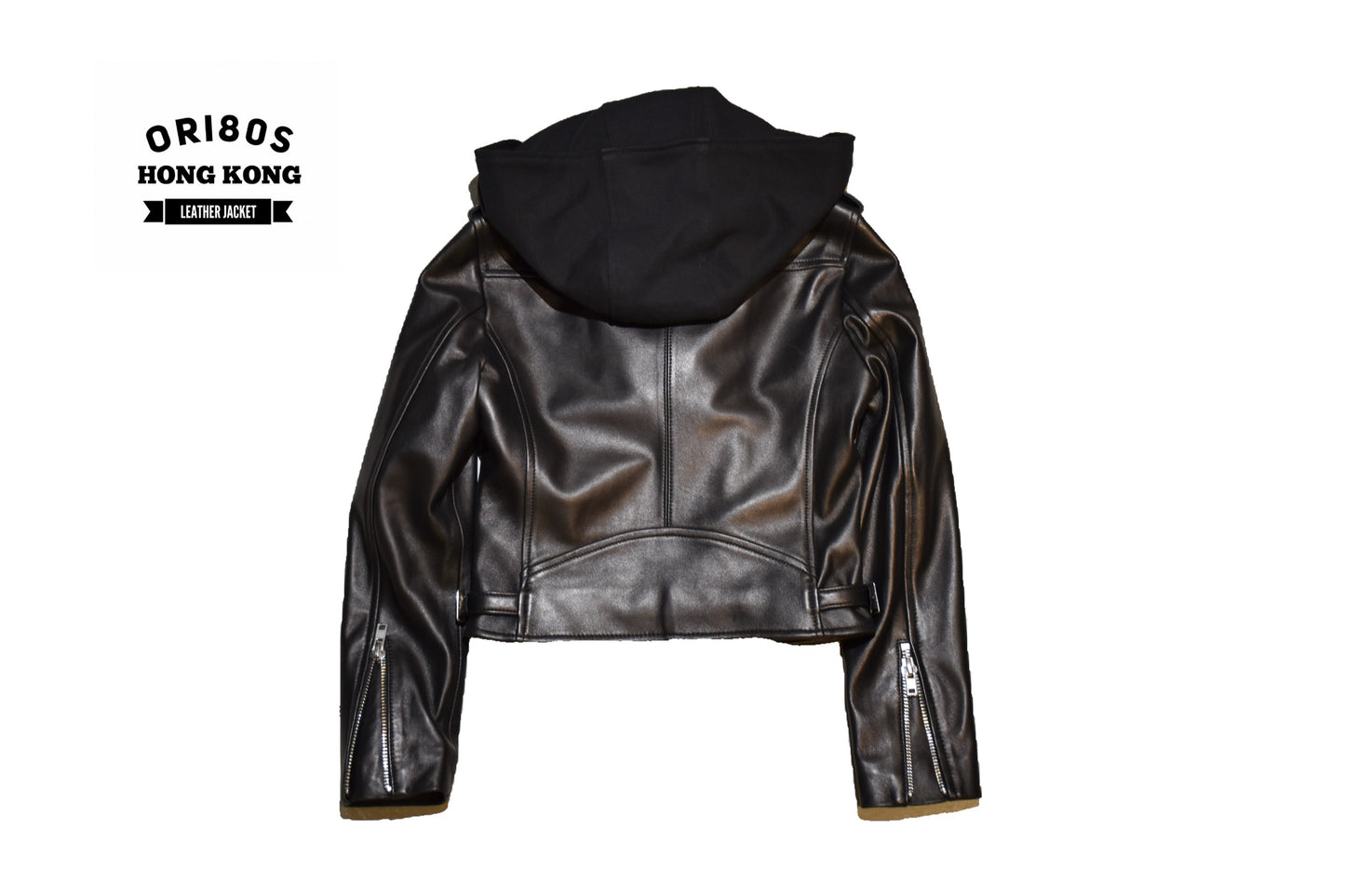 No. 95a Cropped Biker Jacket with Hoodie