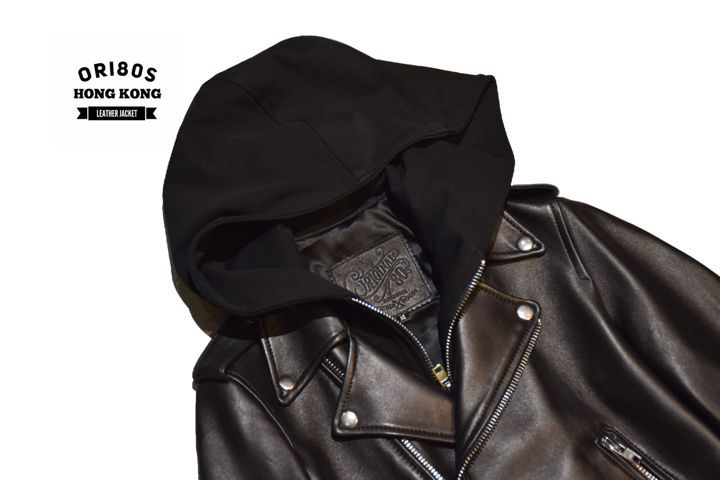 No. 95a Cropped Biker Jacket with Hoodie