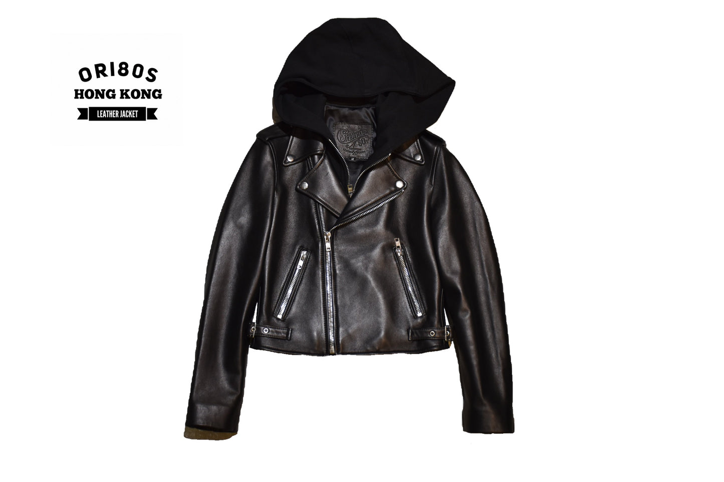 No. 95a Cropped Biker Jacket with Hoodie
