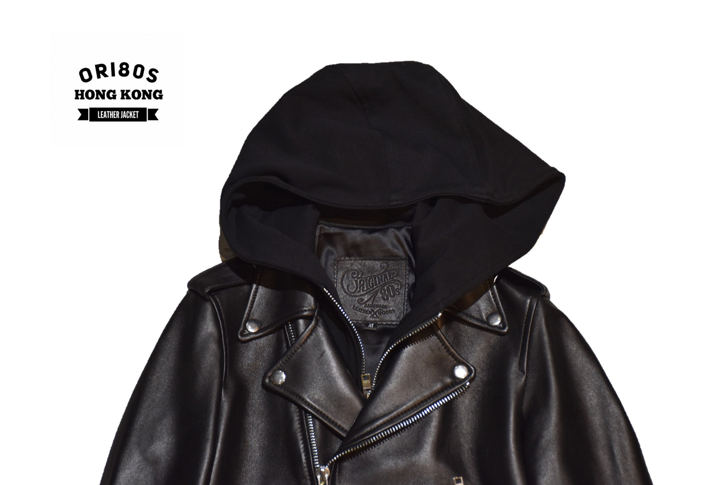 No. 95a Cropped Biker Jacket with Hoodie